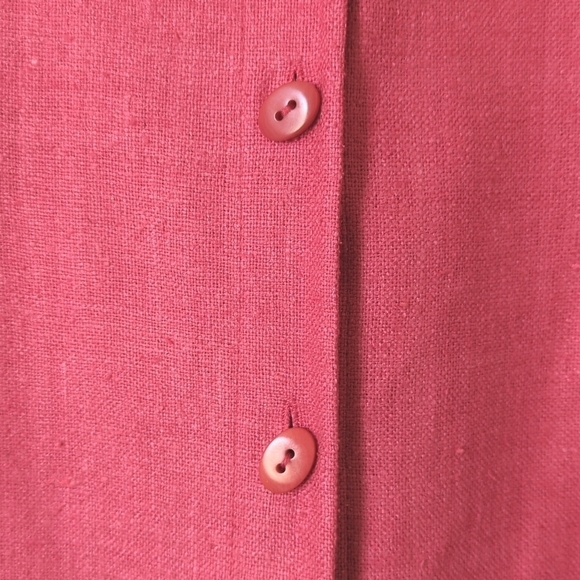 Dana Buchman 90's Vintage Lightweight Linen Collared Button Up Shacket Pink 10 - Picture 12 of 14